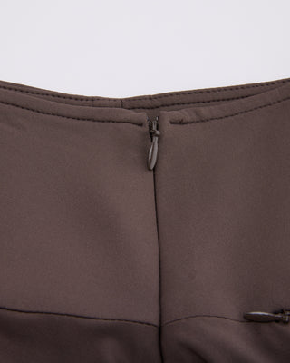 High waist jersey flared skirt (Brown)