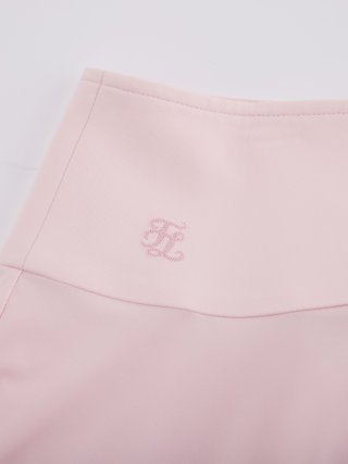 High waist jersey flared skirt (Pink)