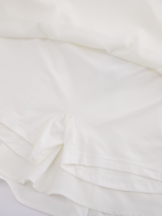 High waist jersey flared skirt (White)