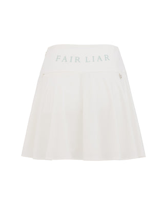 High waist jersey flared skirt (White)