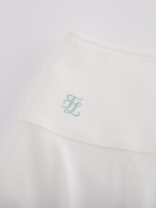 High waist jersey flared skirt (White)