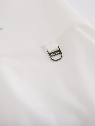 High waist jersey flared skirt (White)