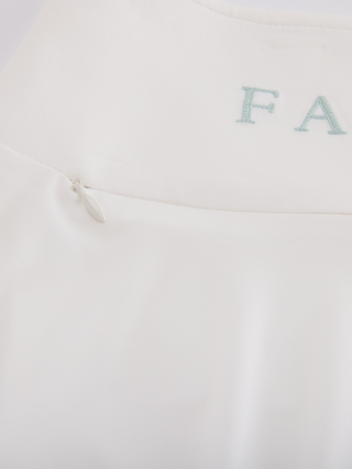 High waist jersey flared skirt (White)