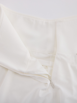 High waist jersey flared skirt (White)