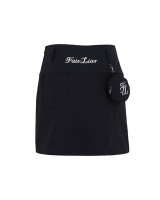 High Waist Ball Pocket Hline Skirt (Black)