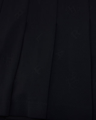 Lettering Jacquard Pleated Skirt (Black)