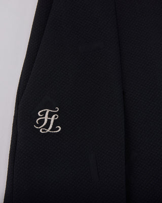 Lettering Jacquard Pleated Skirt (Black)