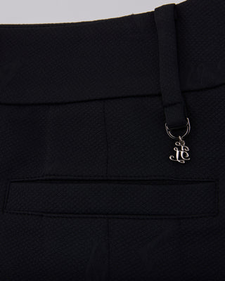 Lettering Jacquard Pleated Skirt (Black)