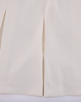 Lettering Jacquard Pleated Skirt (Cream)