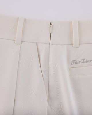 Lettering Jacquard Pleated Skirt (Cream)