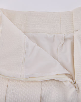 Lettering Jacquard Pleated Skirt (Cream)