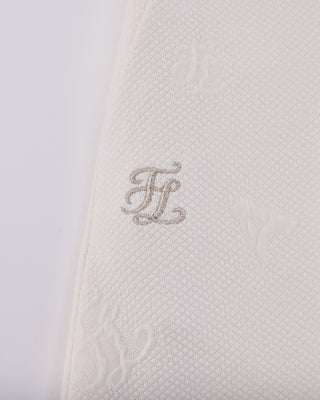 Lettering Jacquard Pleated Skirt (Cream)