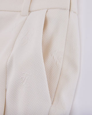 Lettering Jacquard Pleated Skirt (Cream)