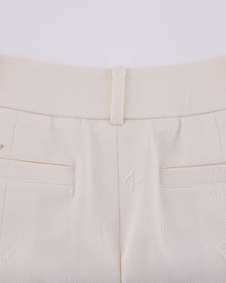 Lettering Jacquard Pleated Skirt (Cream)