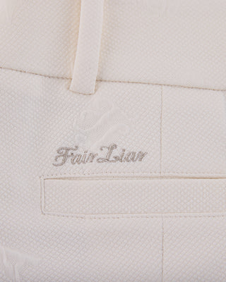 Lettering Jacquard Pleated Skirt (Cream)