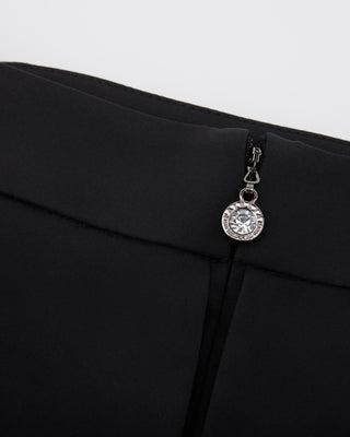 High waist ribbon flap skirt (Black)