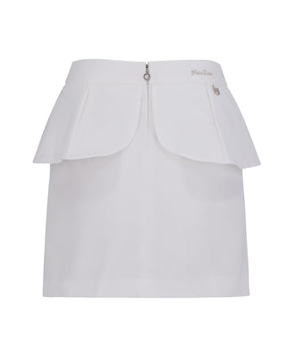 High Waist Ribbon Flap Skirt (White)