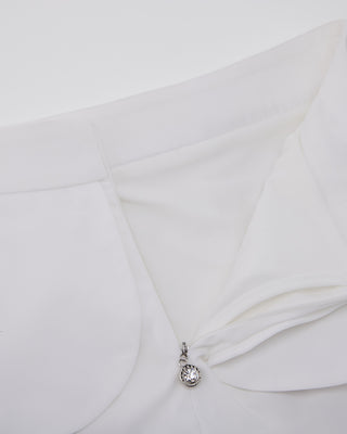 High Waist Ribbon Flap Skirt (White)