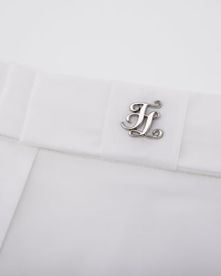 High Waist Ribbon Flap Skirt (White)