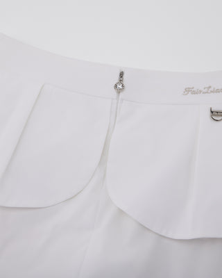 High Waist Ribbon Flap Skirt (White)