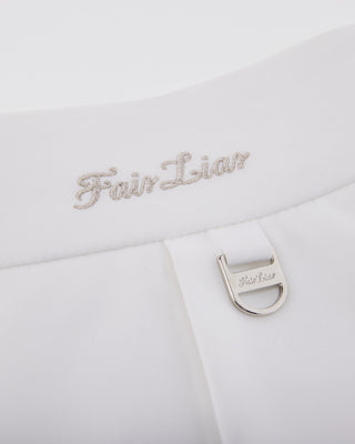 High Waist Ribbon Flap Skirt (White)