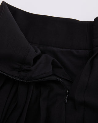 Pique pleated skirt (Black)
