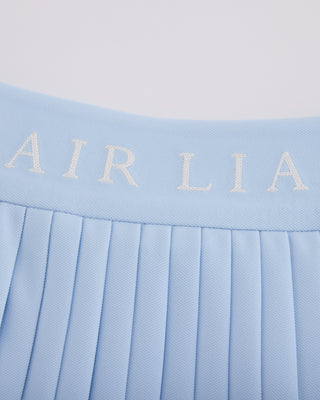 Pique pleated skirt (Blue)