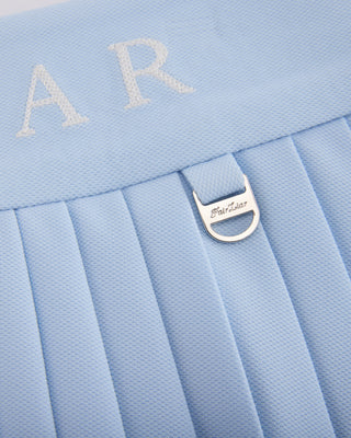 Pique pleated skirt (Blue)