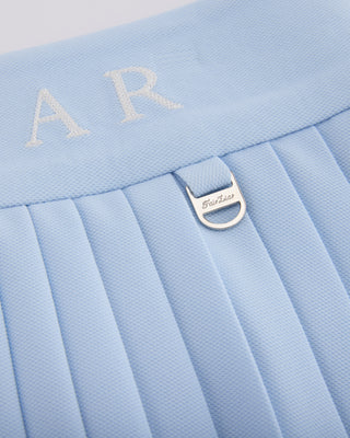 Pique pleated skirt (Blue)