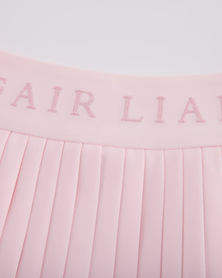 Pique pleated skirt (Pink)