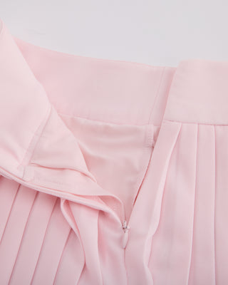Pique pleated skirt (Pink)