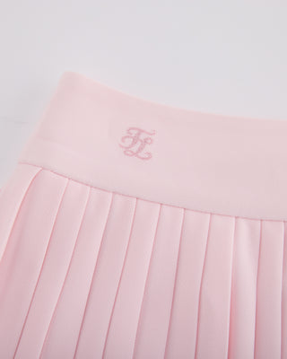 Pique pleated skirt (Pink)