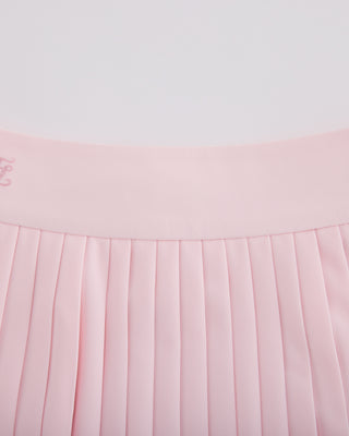 Pique pleated skirt (Pink)