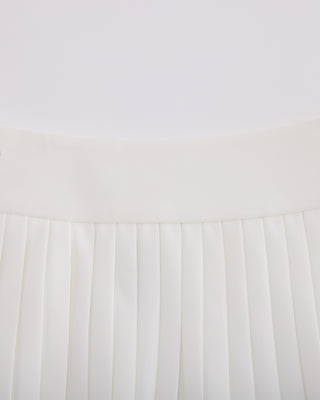 Pique pleated skirt (White)