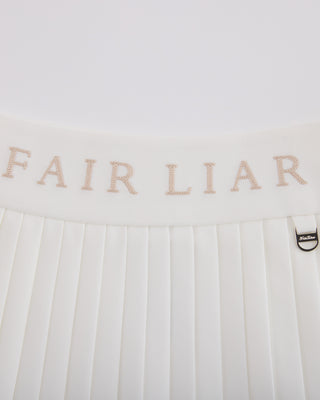 Pique pleated skirt (White)