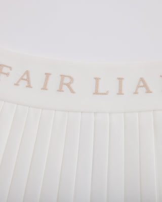 Pique pleated skirt (White)