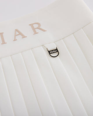 Pique pleated skirt (White)