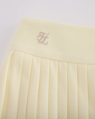 Pique pleated skirt (Yellow)