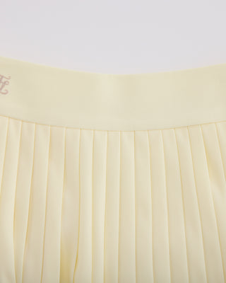 Pique pleated skirt (Yellow)