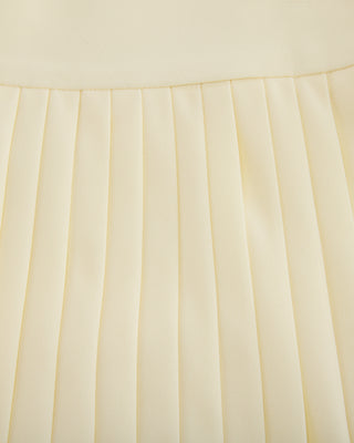 Pique pleated skirt (Yellow)