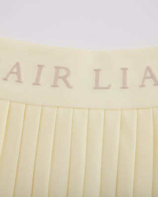 Pique pleated skirt (Yellow)