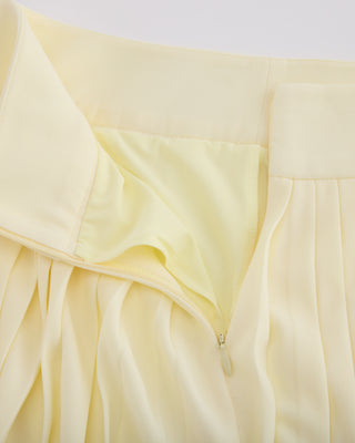 Pique pleated skirt (Yellow)