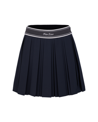 Double Pleated Band Skirt (Charcoal Grey)