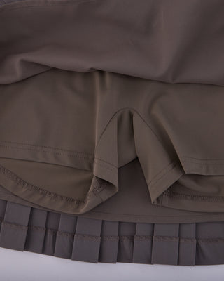 Double Pleated Band Skirt (Cocoa)
