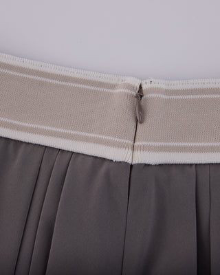 Double Pleated Band Skirt (Cocoa)