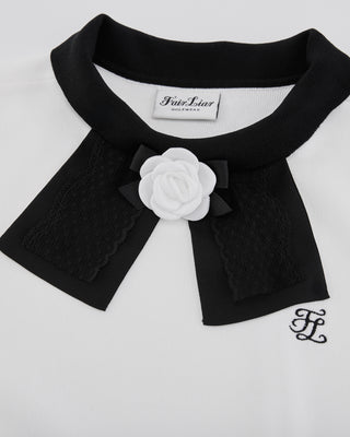 Detachable Lace Ribbon Sleeveless Knit (White)