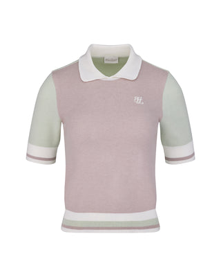 Color Combination Crop Knit (Green)