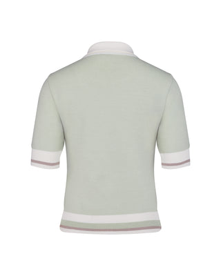 Color Combination Crop Knit (Green)