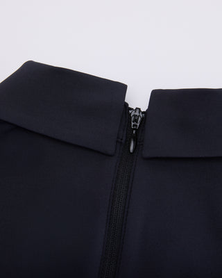 Front shirring short sleeve T Shirt (Black)