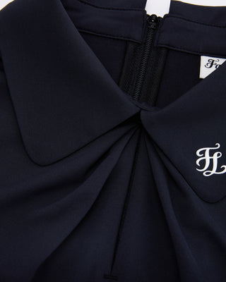 Front shirring short sleeve T Shirt (Black)